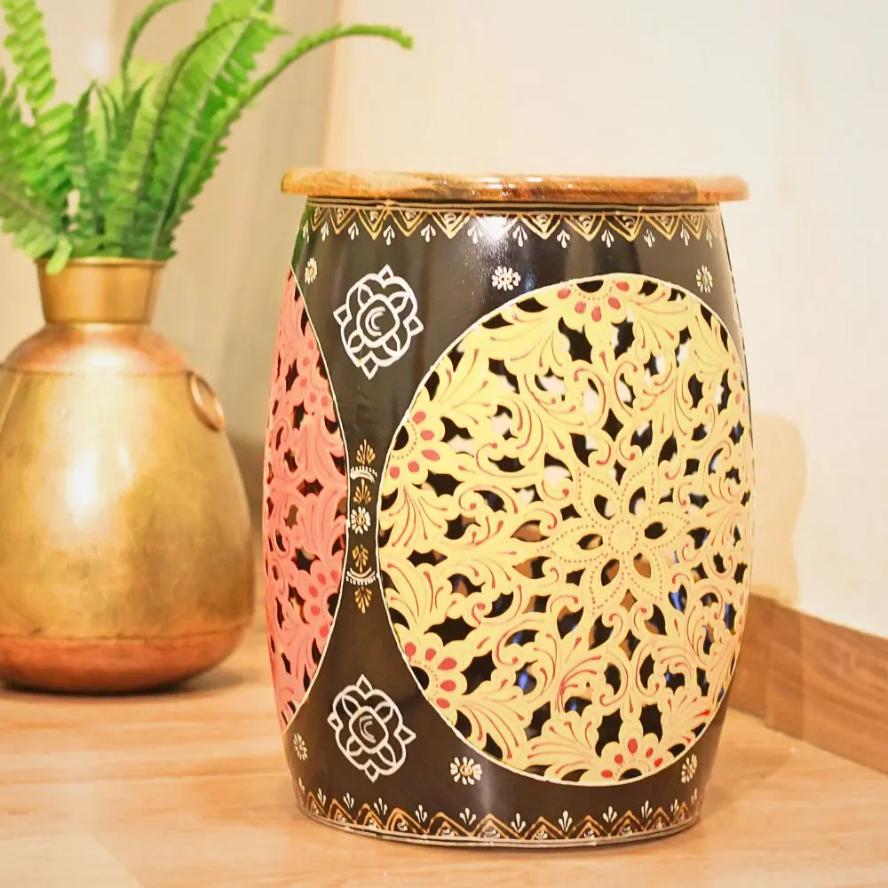 viharkriti Iron Colorfull Stool Art img 3.webp