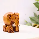viharkriti Wooden Elephant Family 4'' Plain img-2.webp
