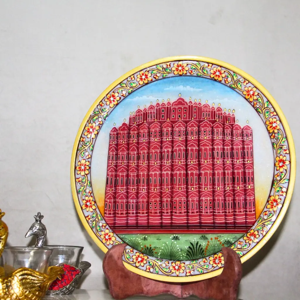 viharkriti Marble Plate Hawa mahal 12 Inch Img 3.webp