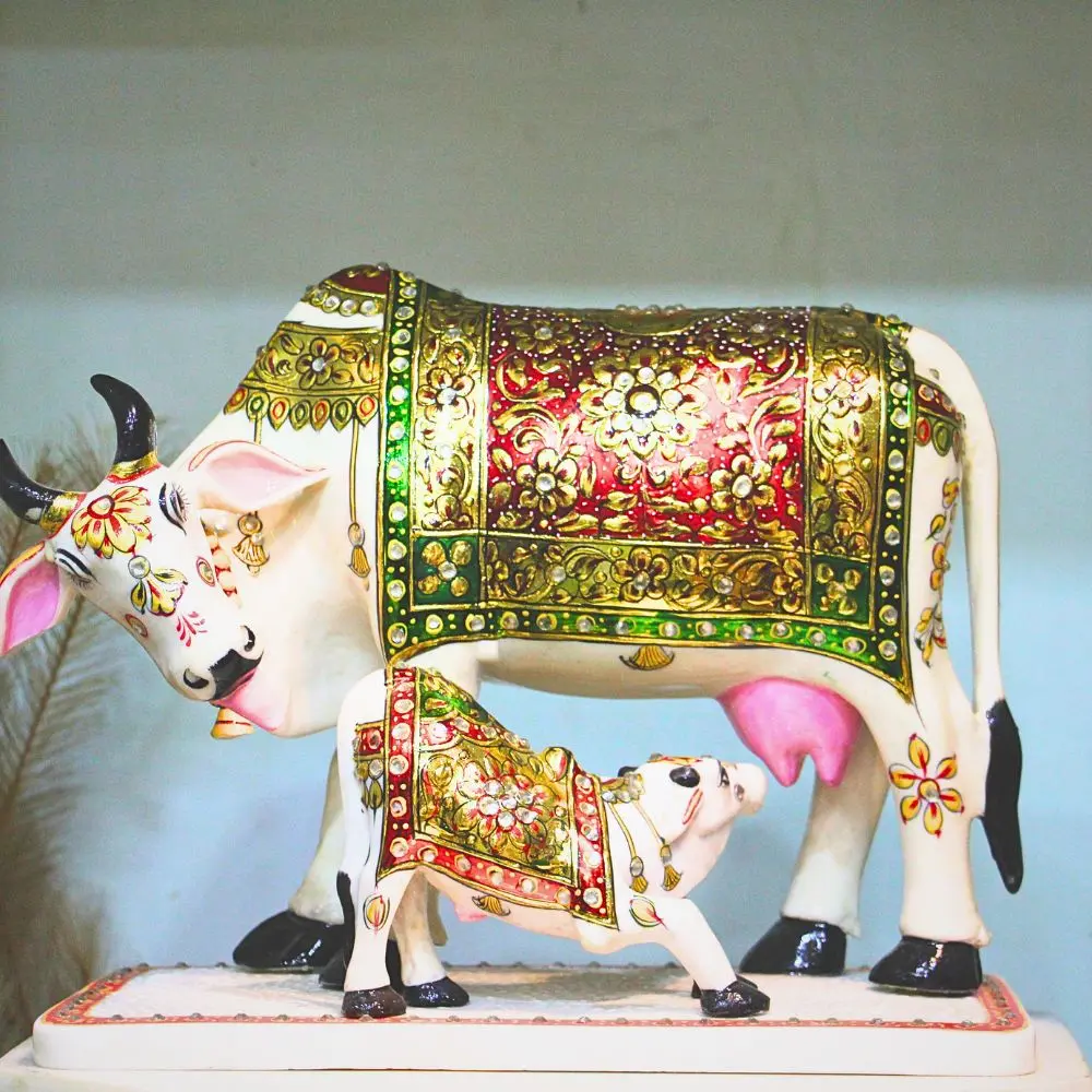 viharkriti Marble Cow Minakari Big img 2.webp