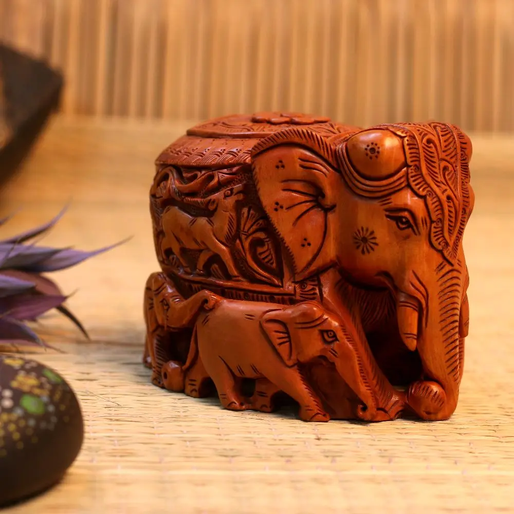P10-WC-VIHARKRITI-WOODEN CARVING ELEPHANT FAMILY MEDIUM IMG-2.webp