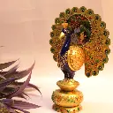 P12-WC-VIHARKRITI-WOOD. GOLDEN RADHAKRISHAN COW PEACOCK 12 INCH IMG-2.webp