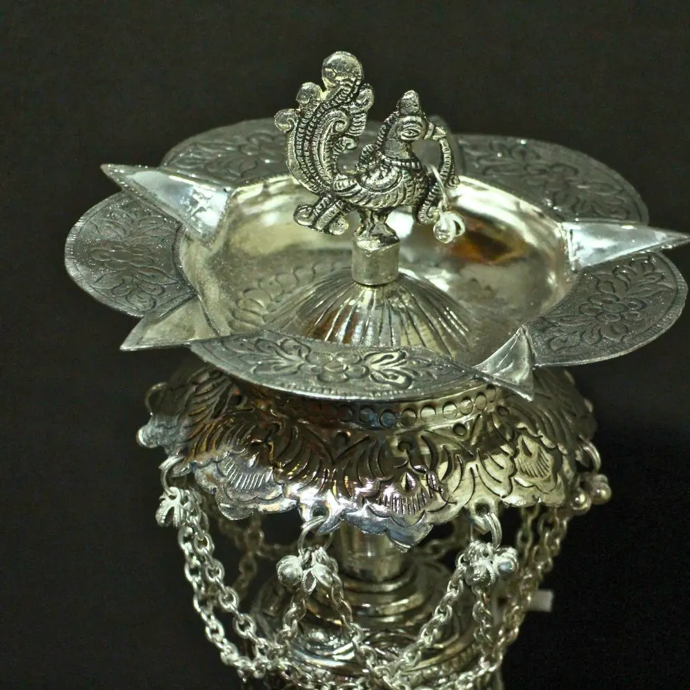 viharkriti Brass Peacock Samai Diya 24'' img 5.webp