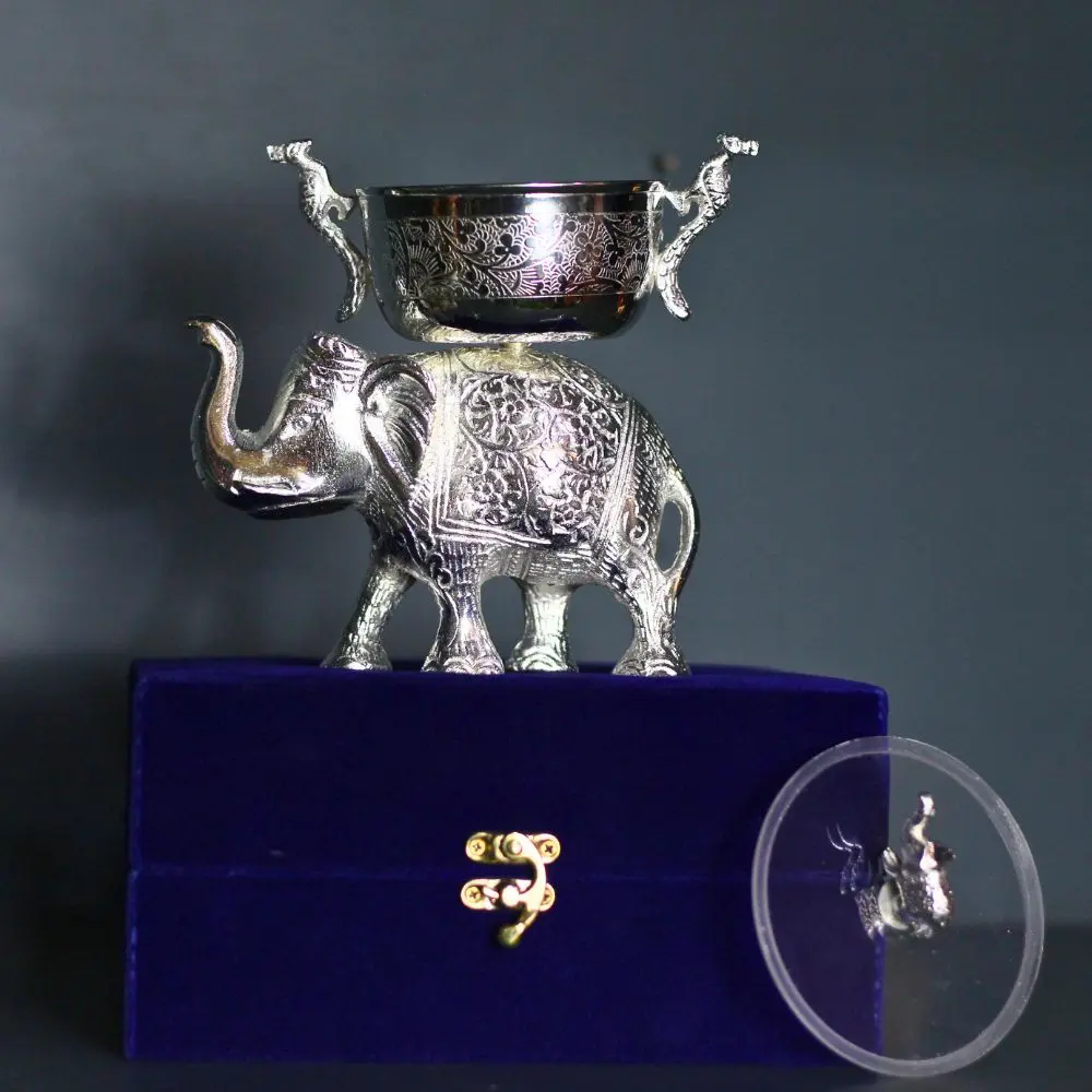 viharkriti Brass Elephant Bowl WBox img 2.webp