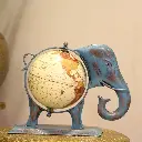 viharkriti Metal Blue Antique Finish Elephant Globe Small 50W img 2.webp