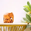 Wooden Elephant Family Plain (4Inch)