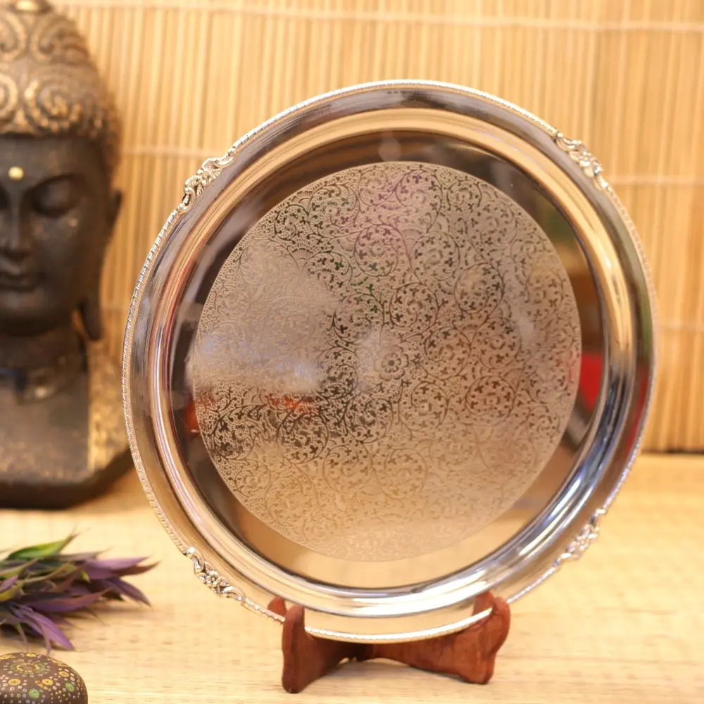 SILVER TRAY 18X18 BRASS 