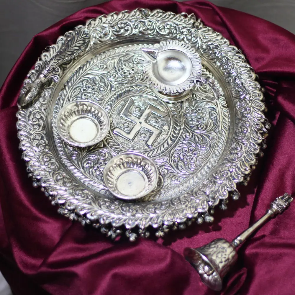 Brass Peacock Pooja Plate 