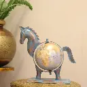 Metal Antique Finish Horse Globe 50X 