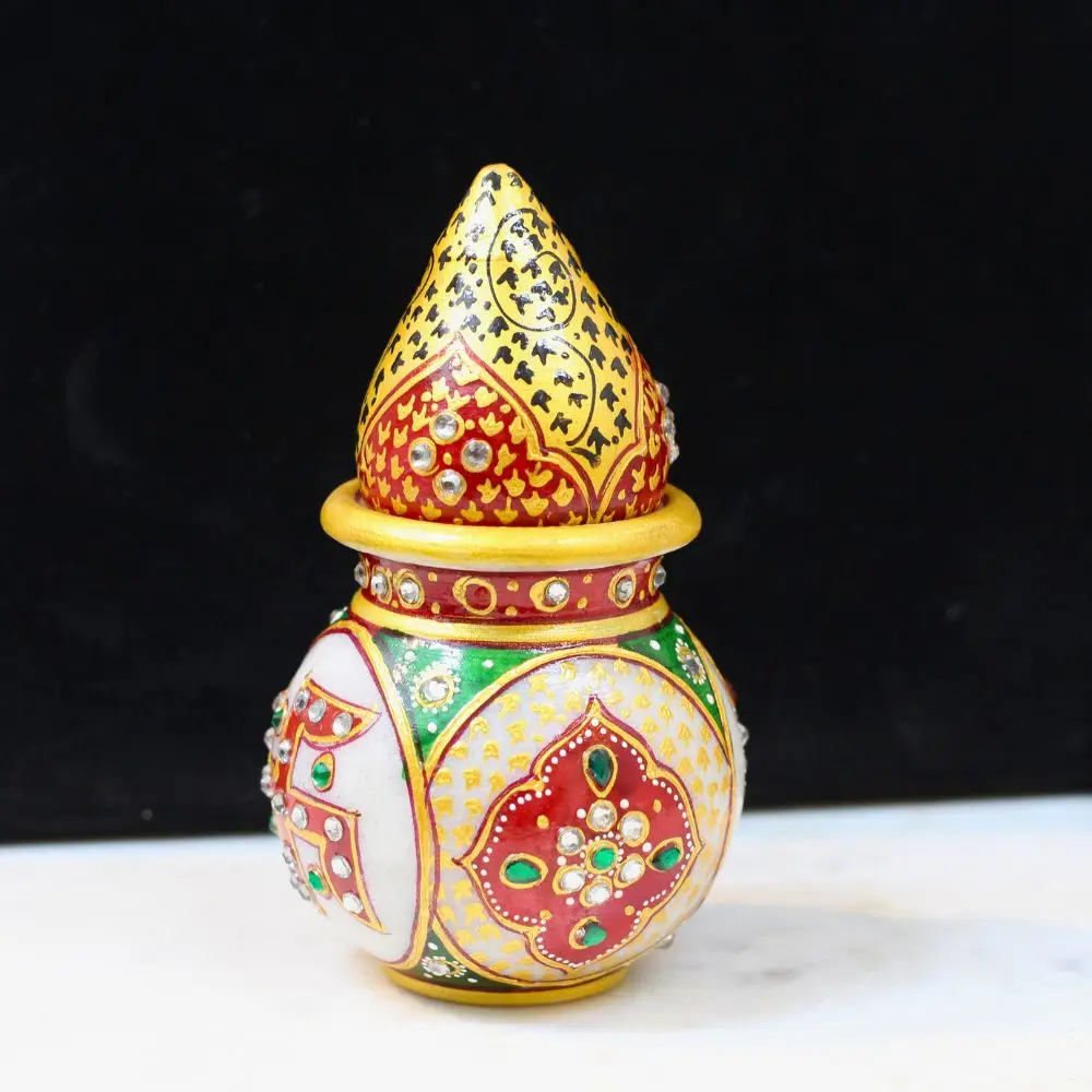 Marble Nariyal Kalash Cutting (3 Inch)