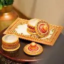 Marble Plate With 2 Box 