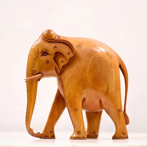 Wooden Carving Plain Elephant (6 Inch)