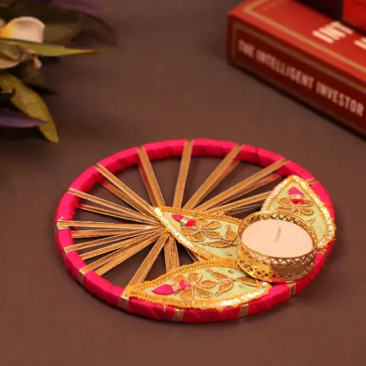 Round Gota Tilak Candle Holder 