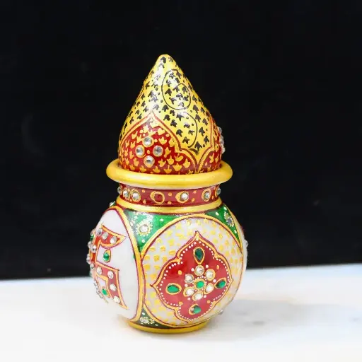 Marble Nariyal Kalash Cutting (3 Inch)